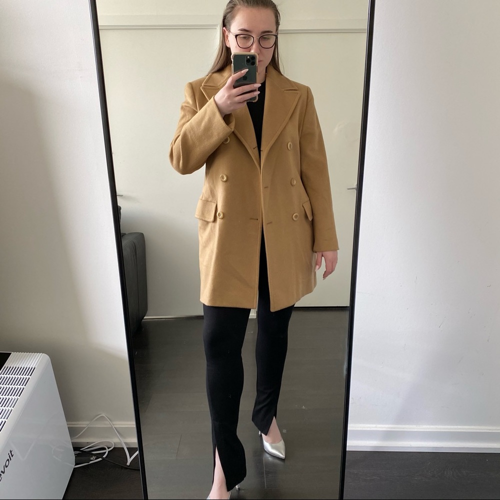 NWOT MaxMara Max&Co. Wool and Cashmere Double Breasted Coat in Camel